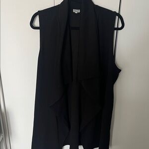 Kismet Black Open Front Draped Vest